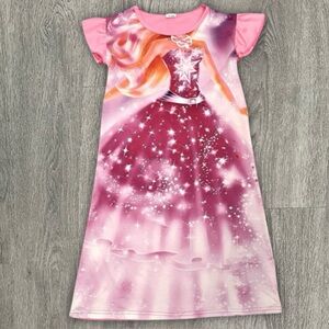 😴 Girls Pink Princess Nightgown Size 11-12 Fairy Dress Pajama Kids Sleepwear